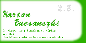 marton bucsanszki business card