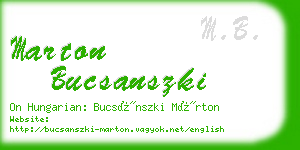 marton bucsanszki business card